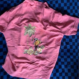 Caribbean pink button down 🦜